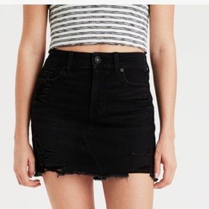 Black high rise mini skirt
